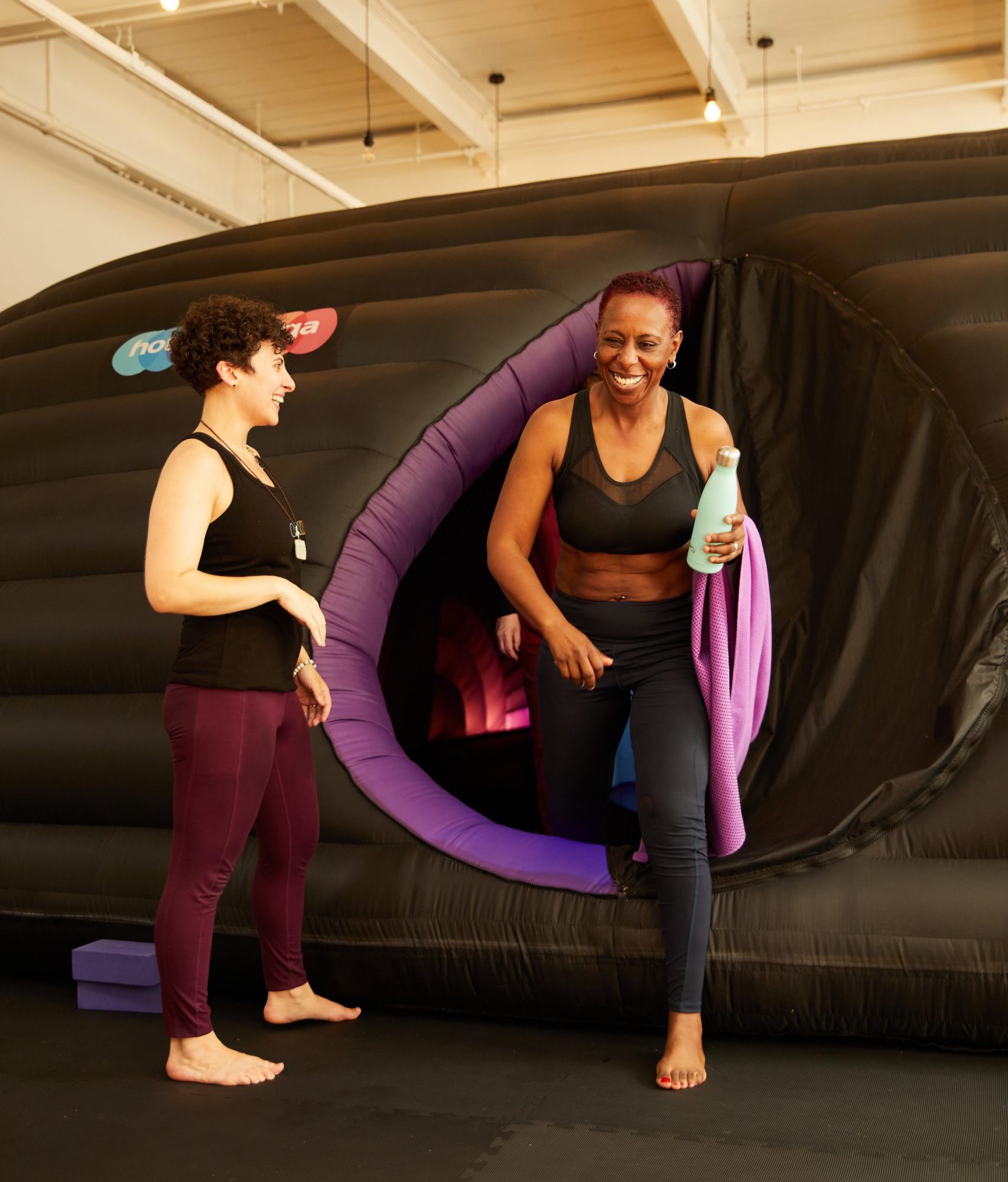 people finishing a hotpod yoga session