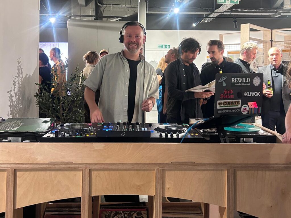DJ ABD at the Regenerative Design 2026 launch party, playing tunes from his custom built UBuilds SDJ Booth